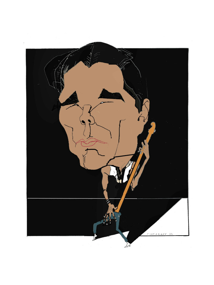 IDOLET I TEGNING: Finn Graffs tegning av Morten Harket anno 2022. Tegning: Finn Graff